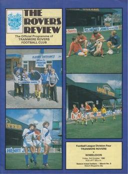 Tranmere Rovers v Wimbledon Match Programme 1980-10-03